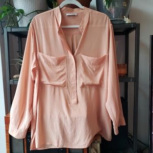 See by Chloé peach silk top, women's XL